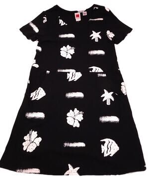Red Ginger Beach Dress Small Black Cover Up Resort Wear Vacation Island Cruise S